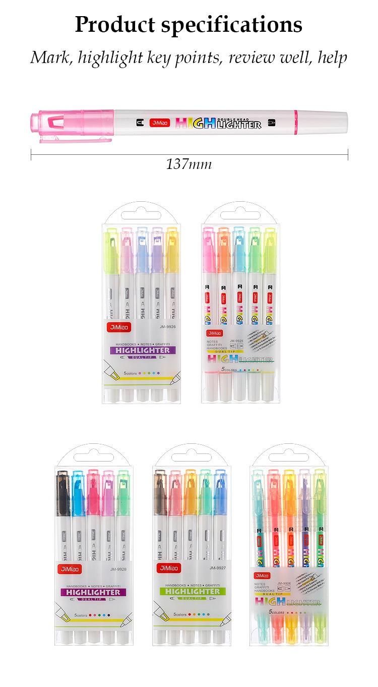 Product information-JiMiao Double Headed Highlighters Marker Pen