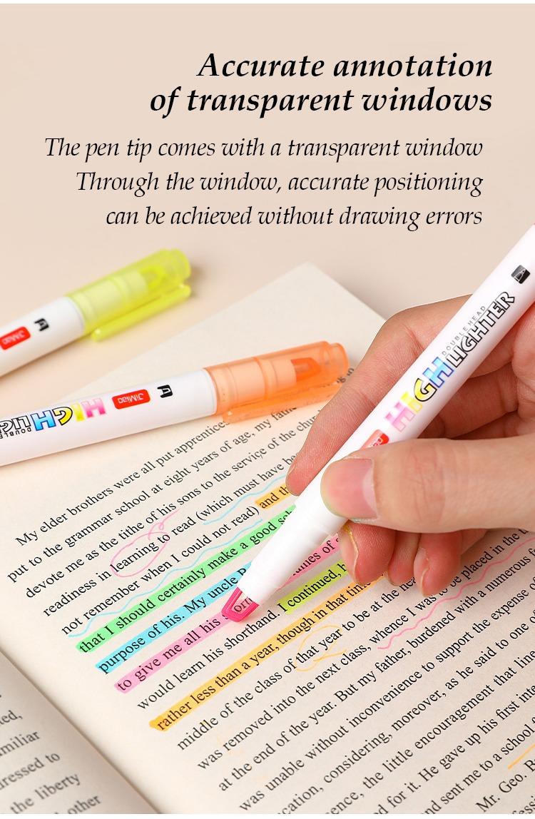 Accurate annotation of transparent windows-JiMiao Double Headed Highlighters Marker Pen