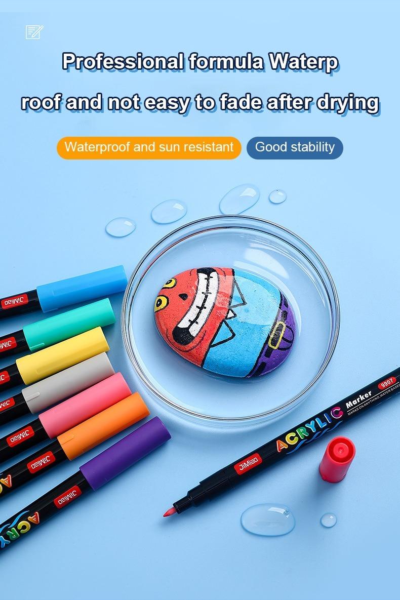 Professional formula waterproof and not easy to fade after drying-JiMiao Acrylic Coloring Marker Pen