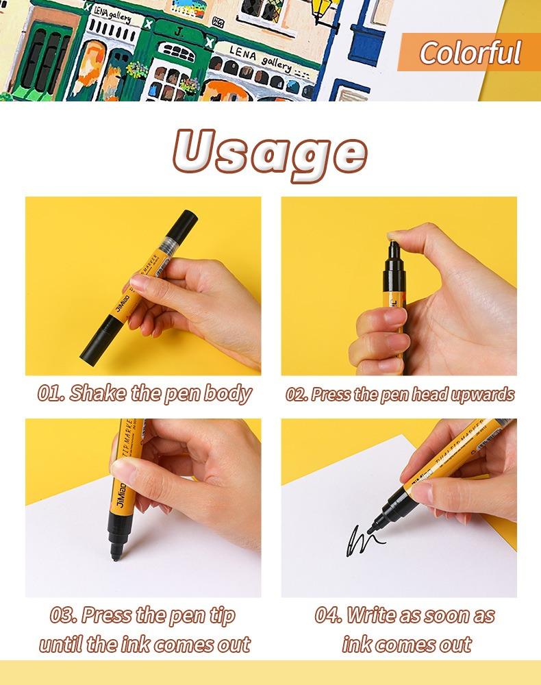 Usage-JiMiao Double-headed Valve Coloring Marker Pen