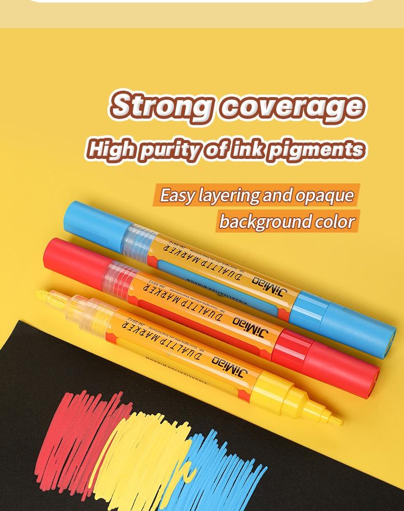 Strong coverage-JiMiao Double-headed Valve Coloring Marker Pen