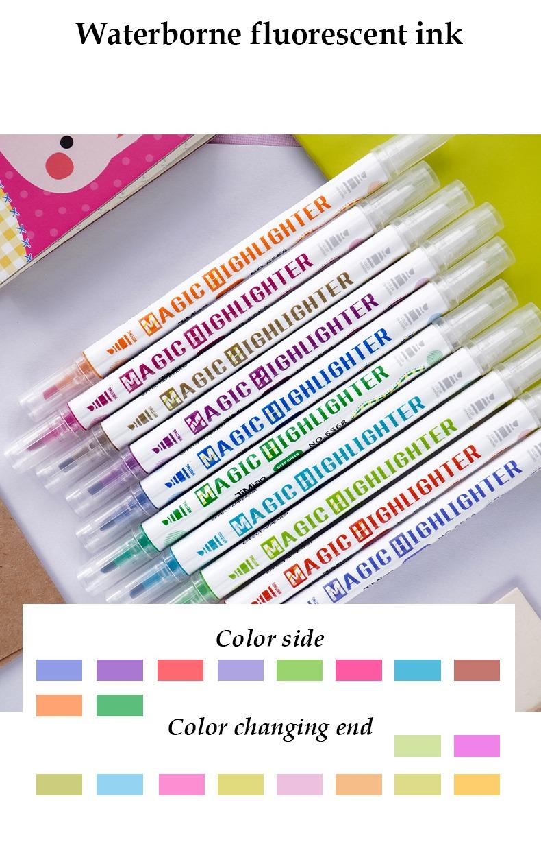 Waterborne fluorescent ink-JiMiao Double-head Highlighter Marker Pen