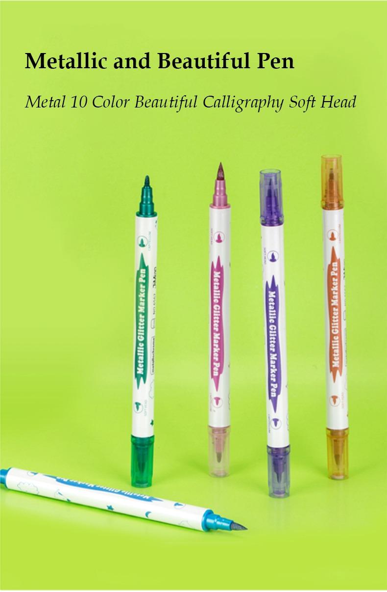 Metallic and beautiful pen-Double-headed Metal Marker Pens for Art Painting