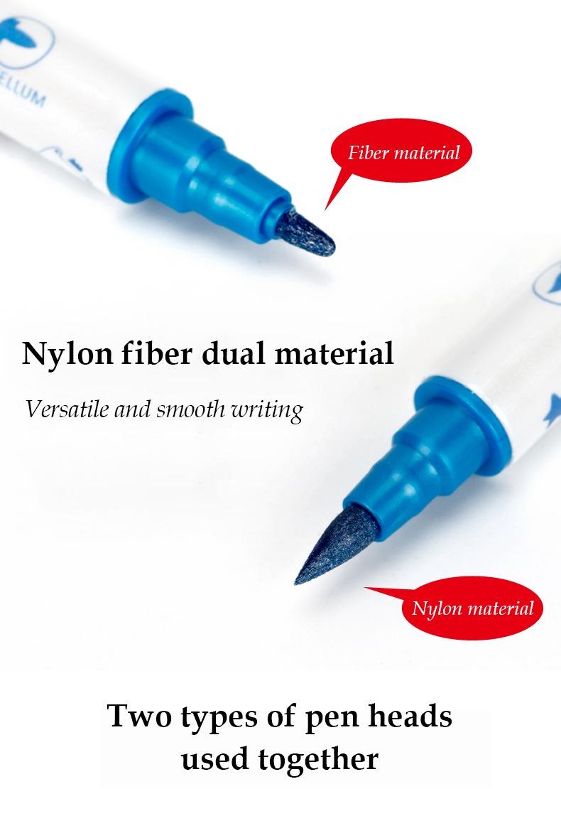 Nylon fiber dual material-Double-headed Metal Marker Pens for Art Painting