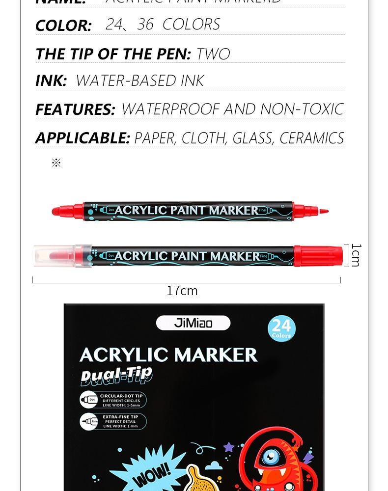 Product information-JiMiao Gouache Acrylic Coloring Marker Pen