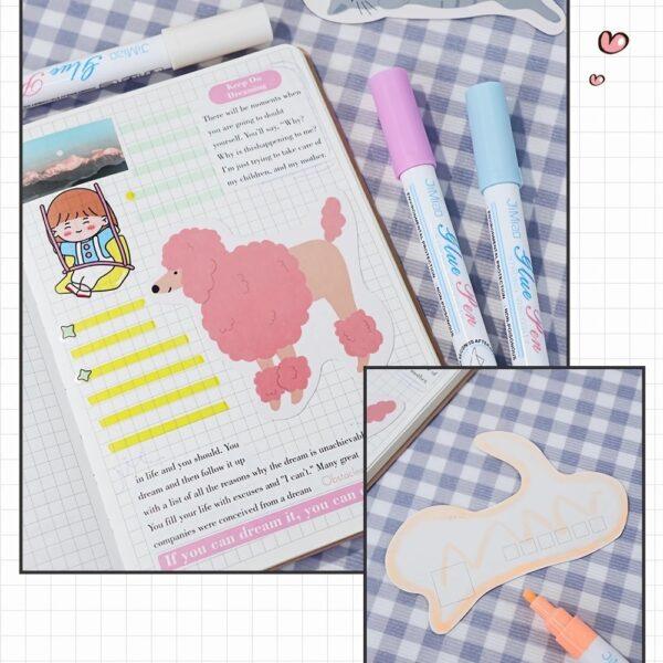 JiMiao Colorful Handmade Adhesive Markers Pen