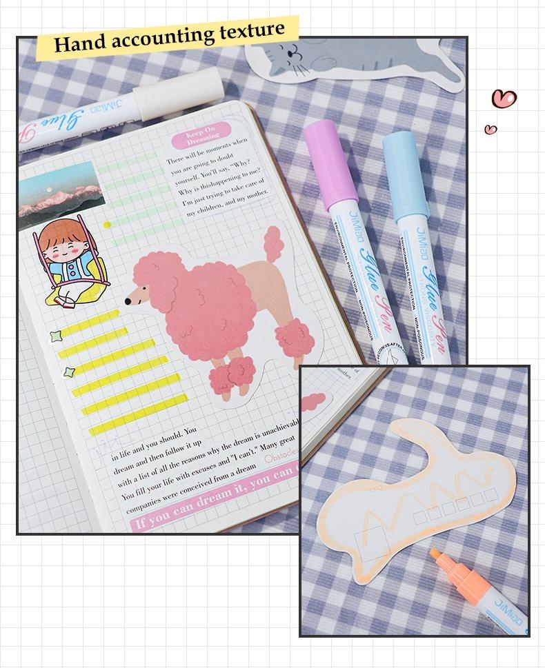 JiMiao Colorful Handmade Adhesive Markers Pen