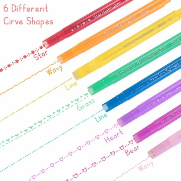 JiMiao Curve Highlighter Markers Set