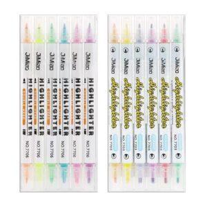 JiMiao Double-Headed Highlighter Markers Set