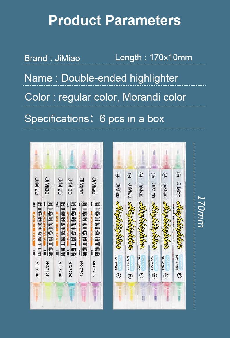 Product parameters-JiMiao Double-Headed Highlighter Markers Set