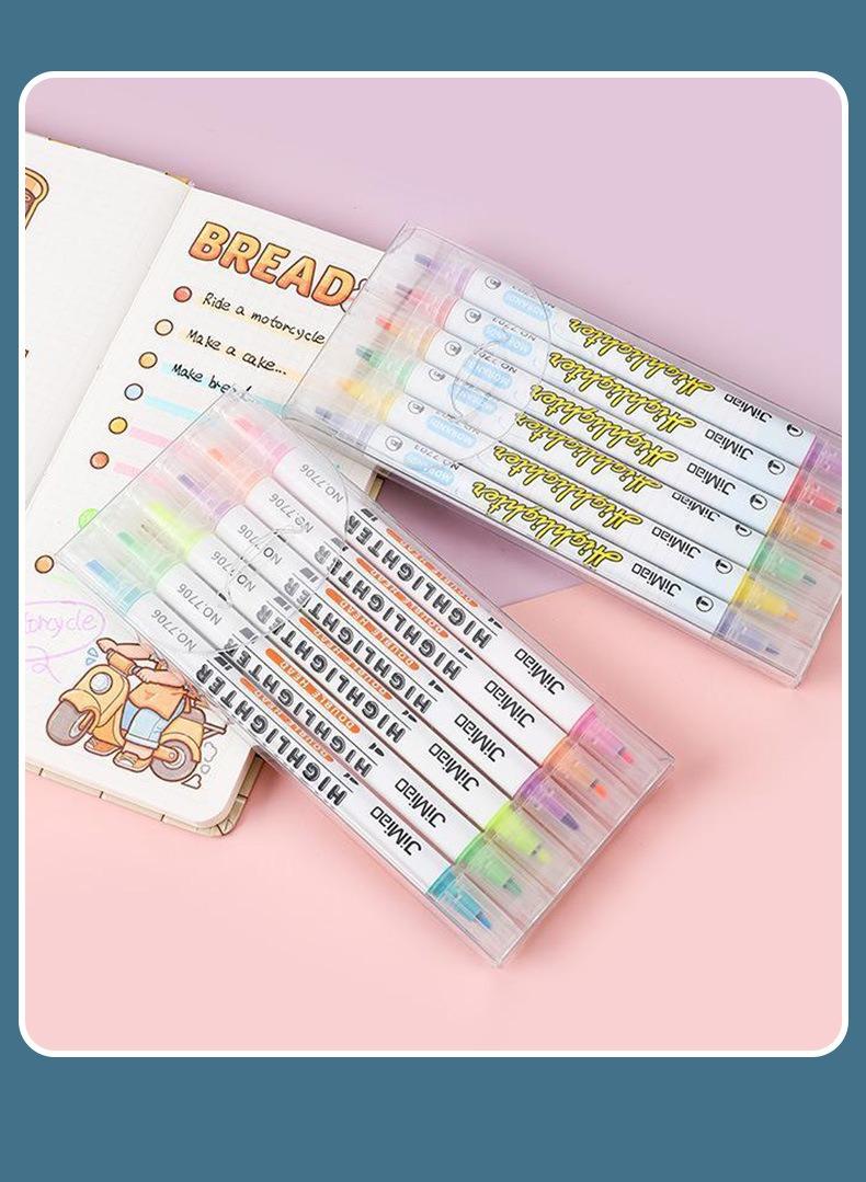 JiMiao Double-Headed Highlighter Markers Set