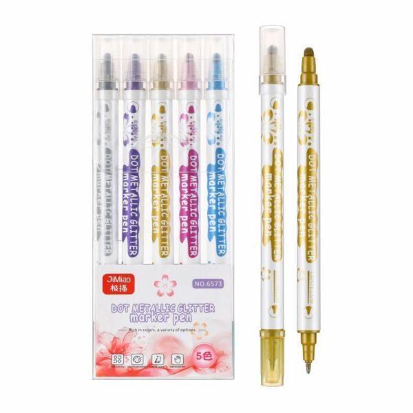 JiMiao Double Headed Metallic Color Marker Pen