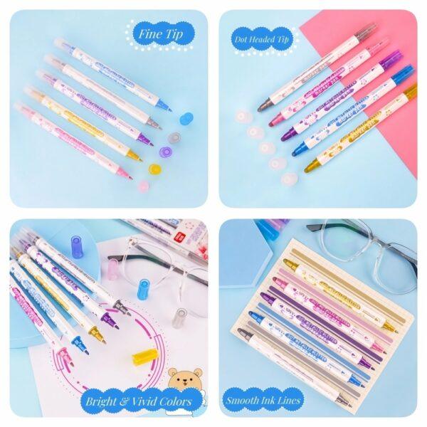 JiMiao Double Headed Metallic Color Marker Pen