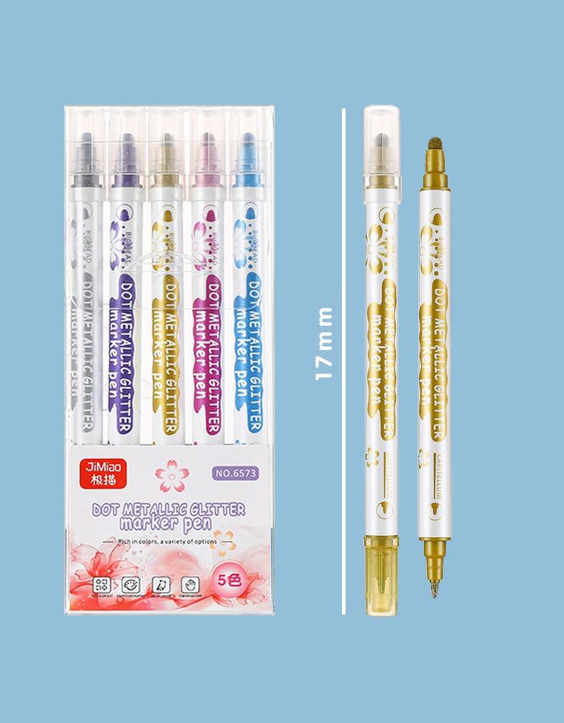 Product size-JiMiao Double Headed Metallic Color Marker Pen