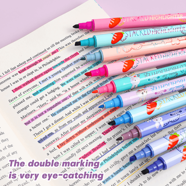 JiMiao Double-headed Highlighter Markers Pen 