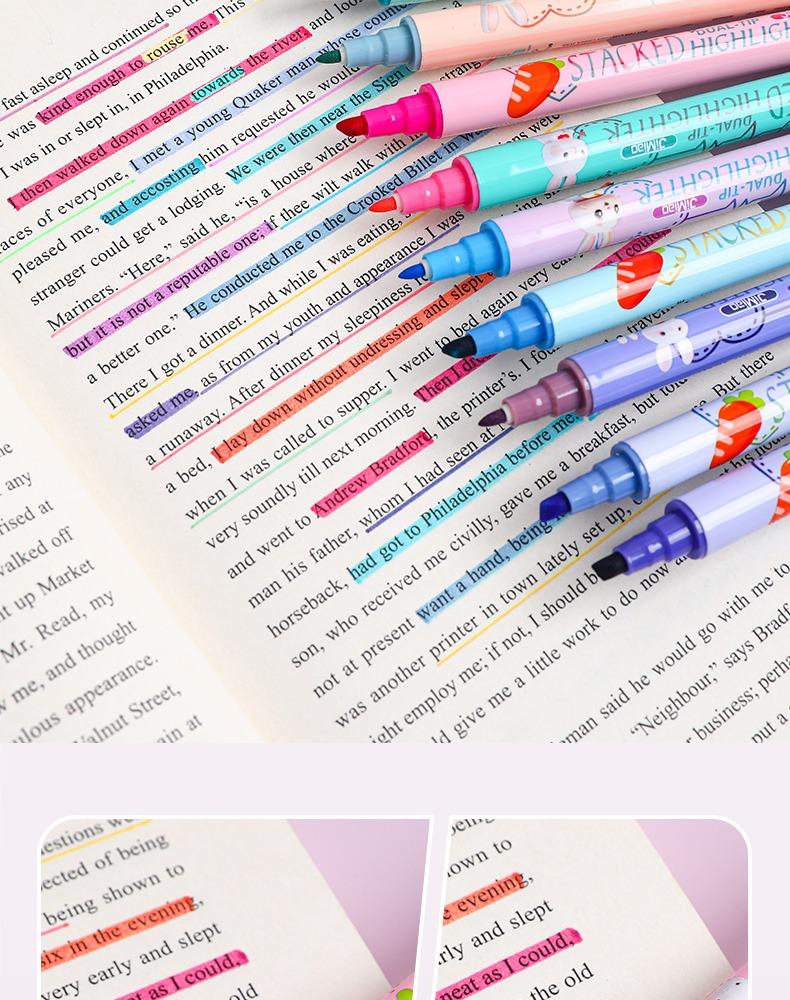 JiMiao Double-headed Highlighter Markers Pen 