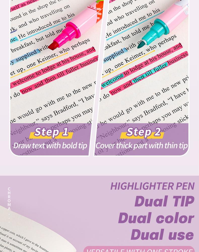 JiMiao Double-headed Highlighter Markers Pen 