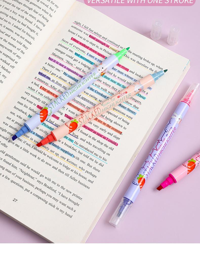 JiMiao Double-headed Highlighter Markers Pen 