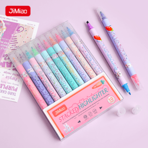 JiMiao Double-headed Highlighter Markers Pen 