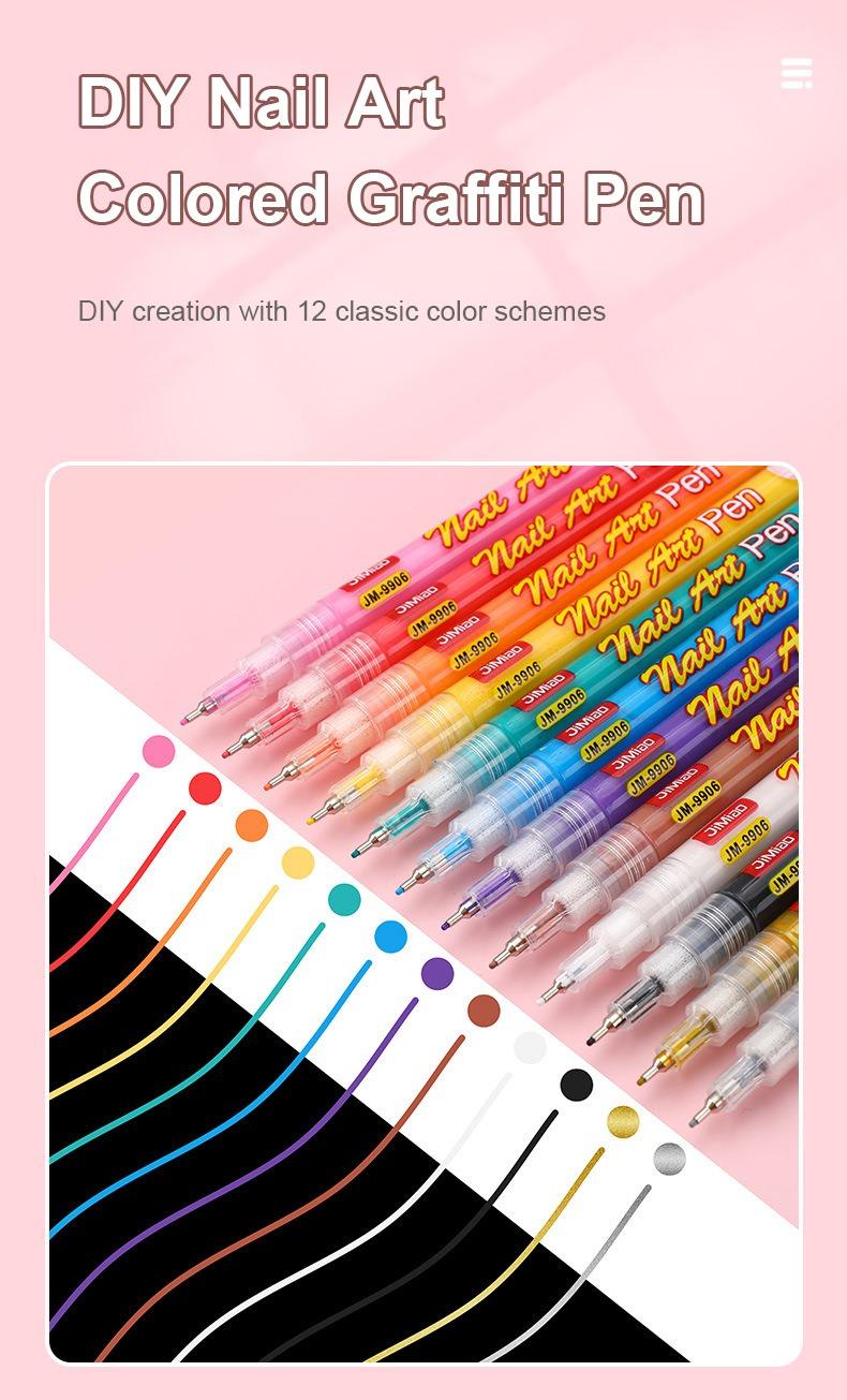 DIY nail art colored graffiti pen-JiMiao Colorful Nail Art Coloring Marker Pen