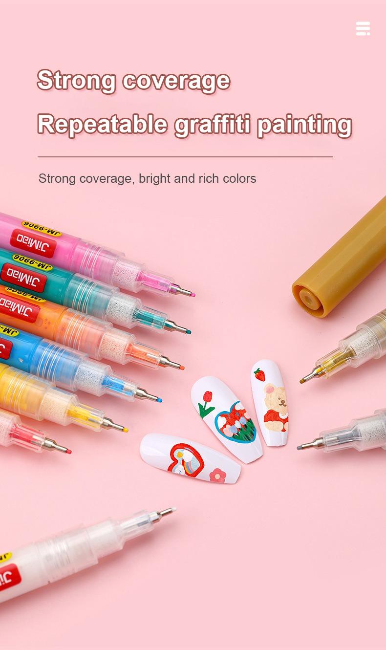 JiMiao Colorful Nail Art Coloring Marker Pen