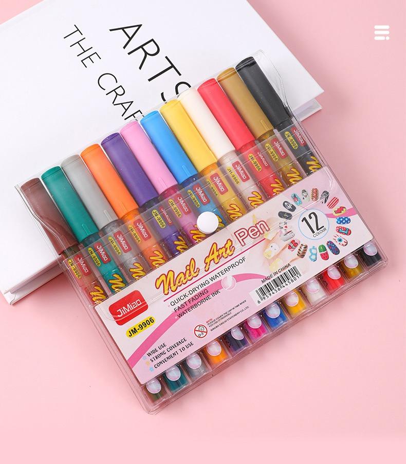 JiMiao Colorful Nail Art Coloring Marker Pen