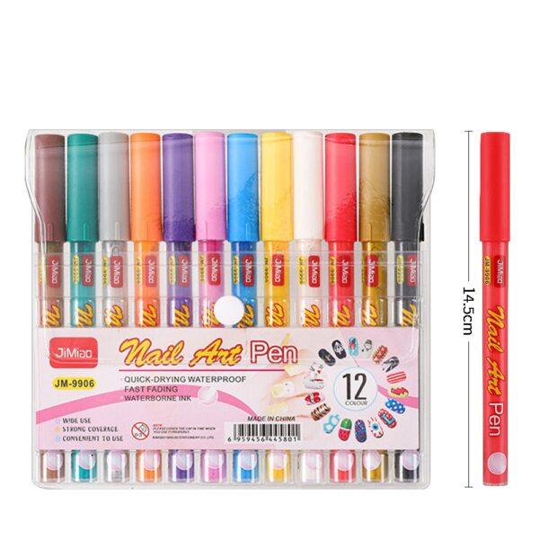 JiMiao Colorful Nail Art Coloring Marker Pen