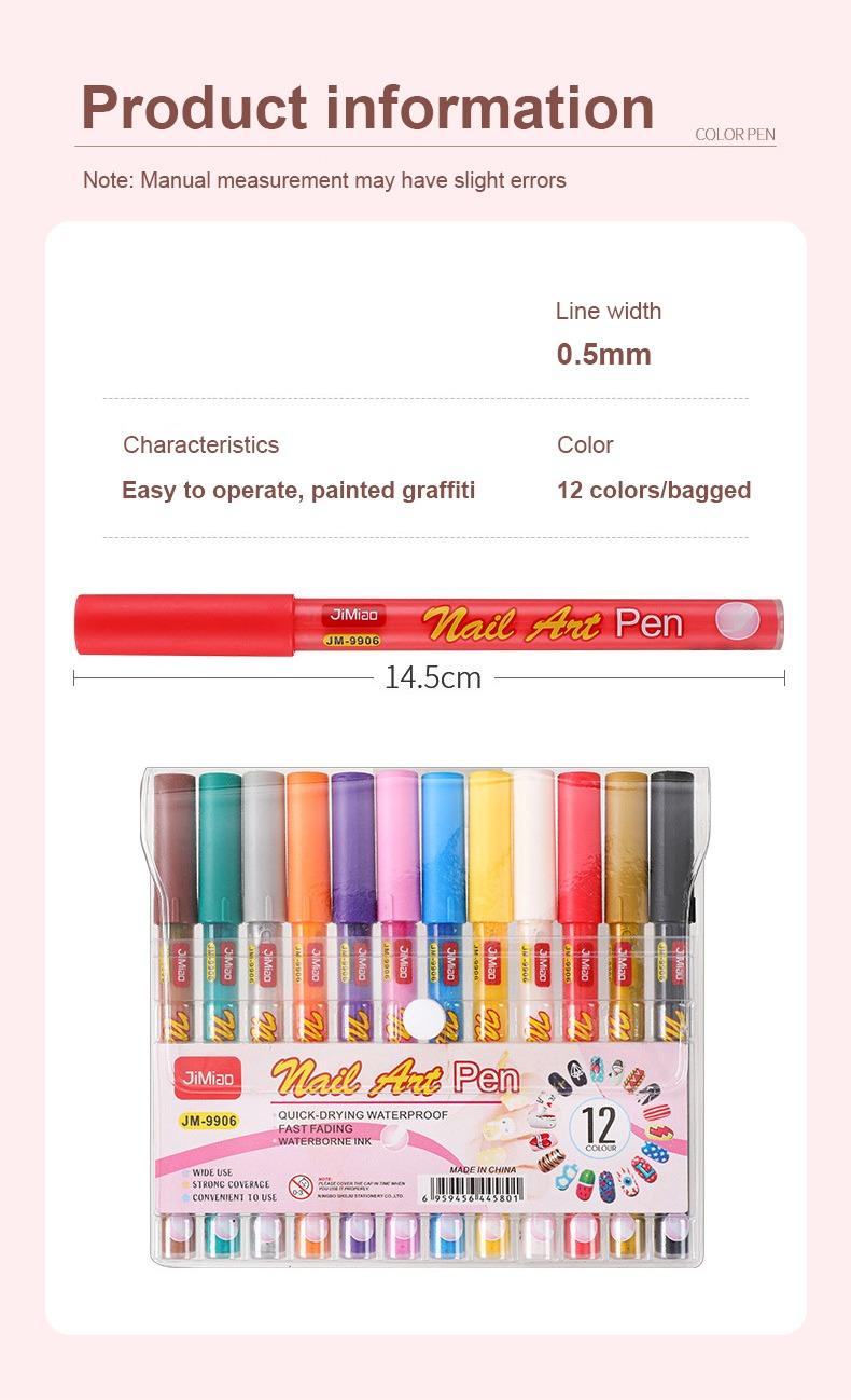 Product information-JiMiao Colorful Nail Art Coloring Marker Pen