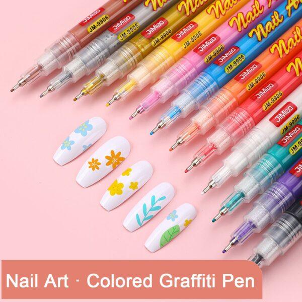 JiMiao Colorful Nail Art Coloring Marker Pen
