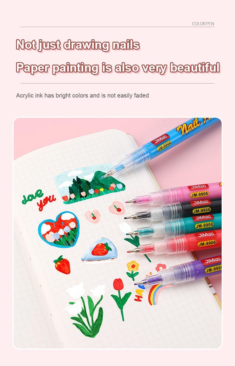 JiMiao Colorful Nail Art Coloring Marker Pen