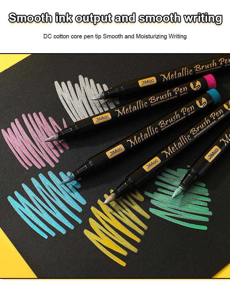 Smooth ink output and smooth writing-JiMiao Soft-Head Metallic marker