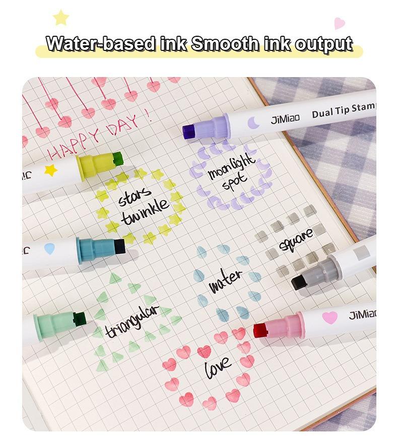 Water-based ink smooth ink output-JiMiao Double Head Highlighter Pen