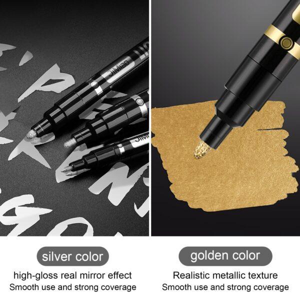 JiMiao Waterproof Metallic Color Marker Pen