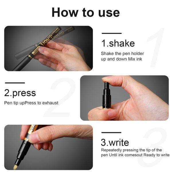 JiMiao Waterproof Metallic Color Marker Pen