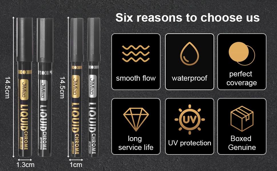 Six reasons to choose us-JiMiao Waterproof Metallic Color Marker Pen