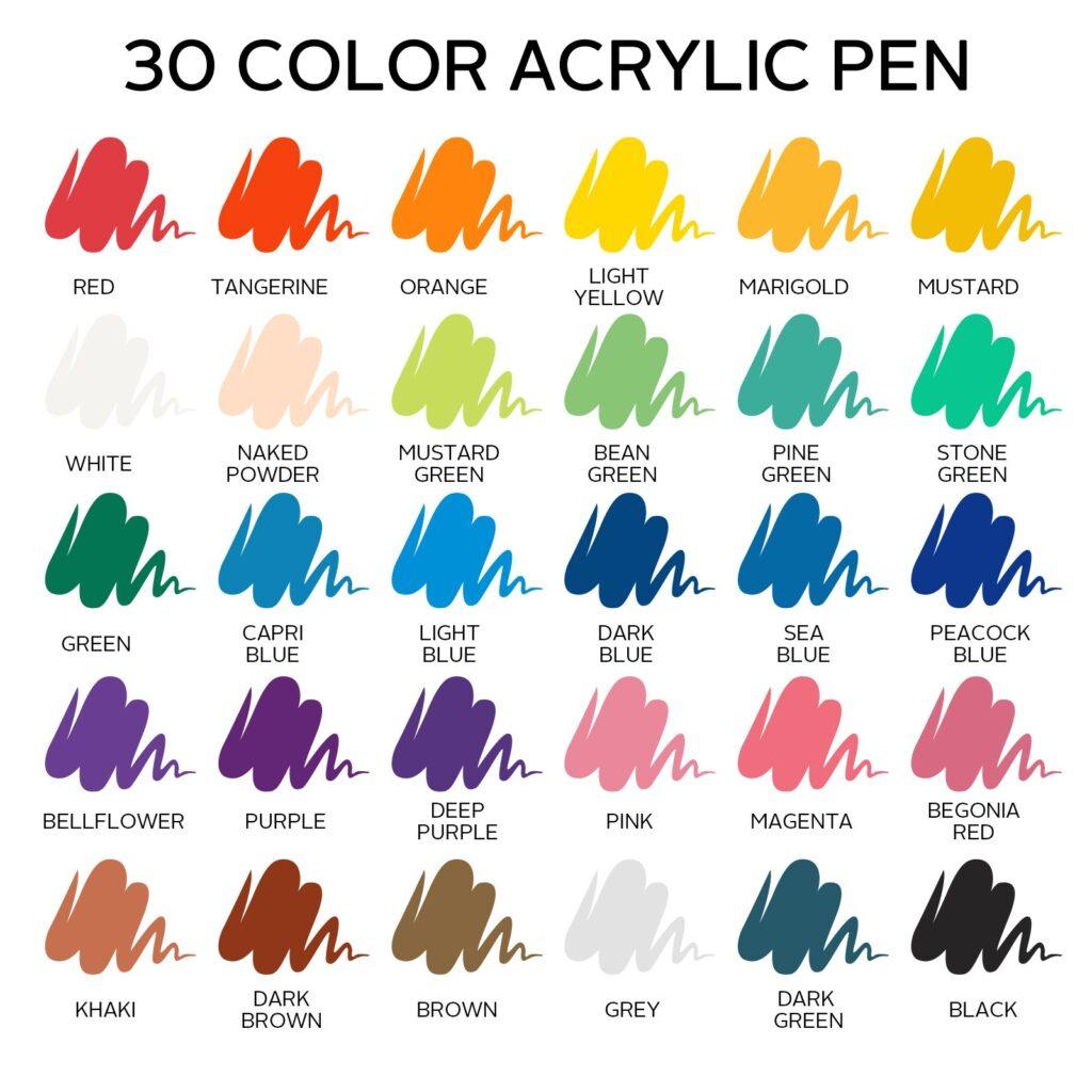 2mm Water-Based Acrylic Pen Set 