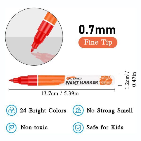 Acrylic marker 24 colors 0.7mm children's art DIY graffiti pen1